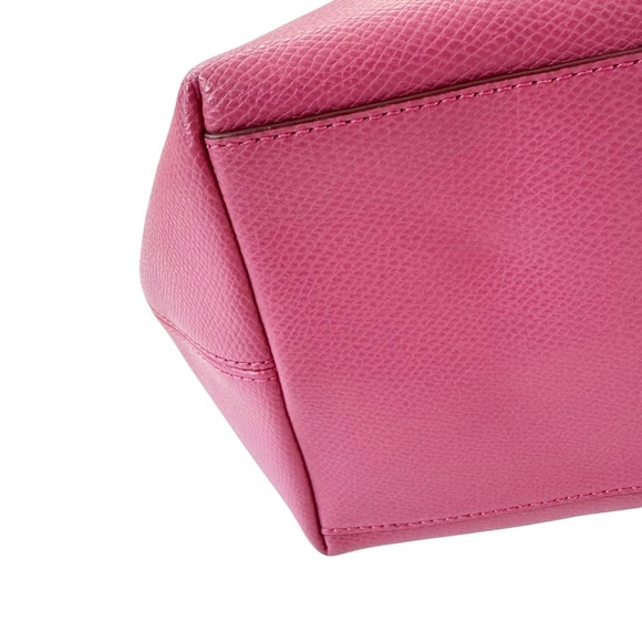 Coach Leather Crossgrain Mini Street Tote in Silver Sunset Red (Pink) - Picture 6 of 16